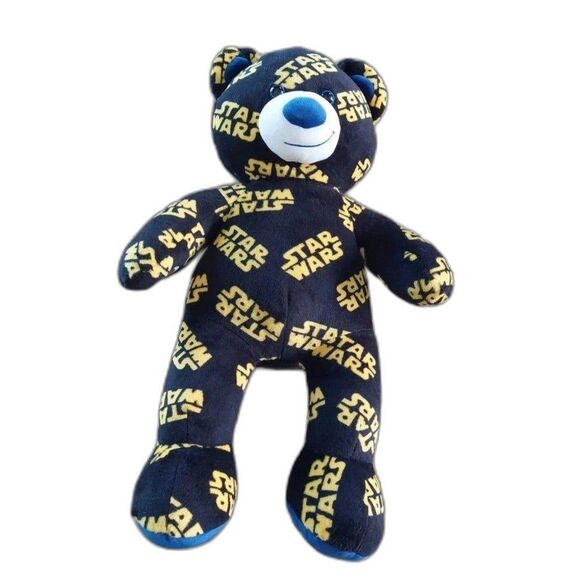 Build A Bear Workshop Star Wars Print Plush 17" Teddy Bear BAB Plays Music Black - Picture 1 of 10